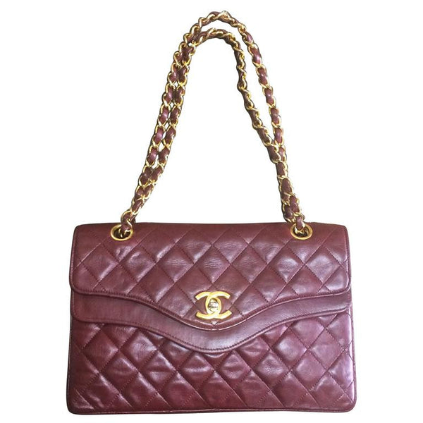 70's, 80's Vintage Chanel wine, bordeaux lambskin rare 2.55 double fla – eNdApPi  ***where you can find your favorite designer vintages..authentic,  affordable, and lovable.